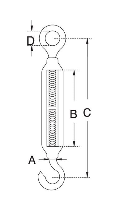 Stainless Steel Hook & Eye Turnbuckle - Image 2