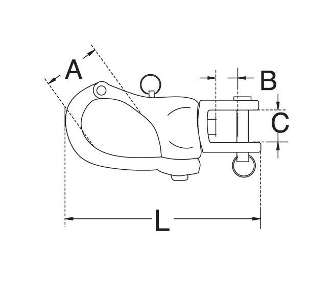 Stainless Steel Jaw Swivel Snap Shackle - Image 2