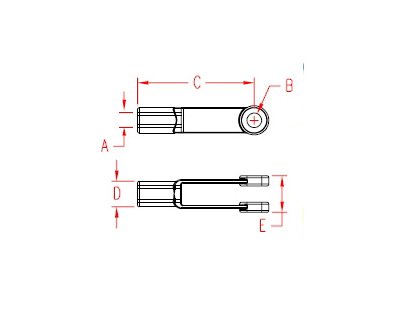 Stainless Steel Threaded Yoke End Clevis with Pins - Image 2