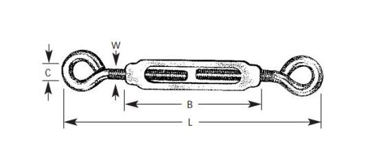 Aluminum Zinc Chromate Steel Eye Turnbuckle - Image 1