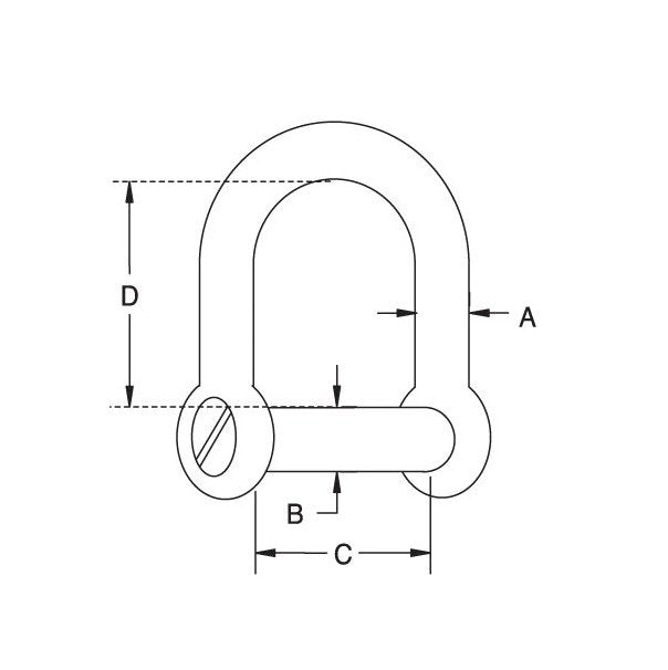 Stainless Steel Flush Pin D Shackle - Image 2