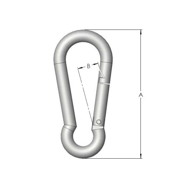 Stainless Steel Carabiner Snap Hooks - Type 316, 9/32 Inch - Image 1