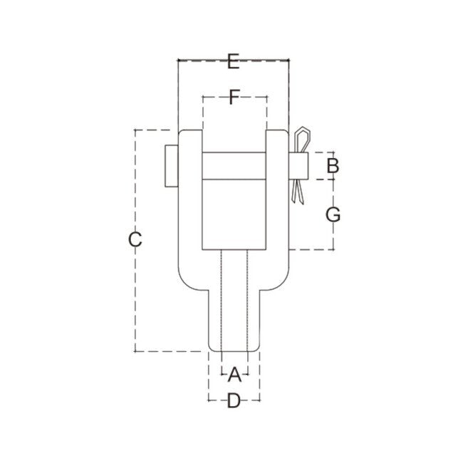 T316 Stainless Steel Threaded Yoke for Wire Rope Clevises - Image 2