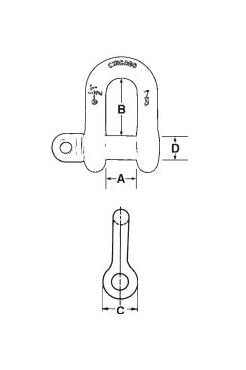 Chicago Hardware 5/8" Round Pin Galvanized Chain Shackles - Image 2
