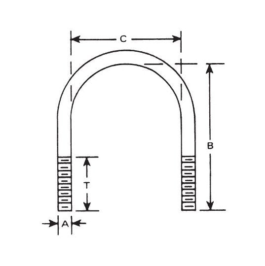 Heavy-Duty Hot Galvanized U-Bolts for 2-1/2" Pipe, 1/2"-13 Diameter - Image 2
