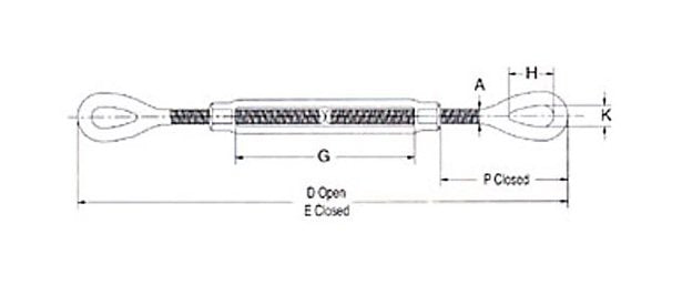 Hot Dip Galvanized Drop Forged Turnbuckles Eye & Eye - 5/16 x 4-1/2 - Image 2