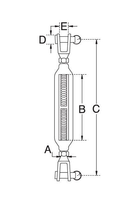 Stainless Steel Jaw & Jaw Turnbuckles - ASTM F1145-92 Type 1 Class H - Image 2