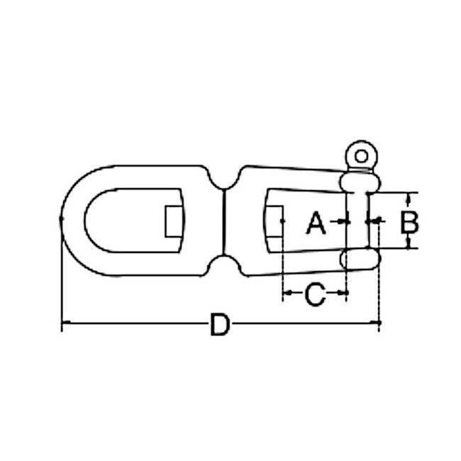 Stainless Steel Jaw & Eye Swivels - 1/4" x 7/16" - Image 2