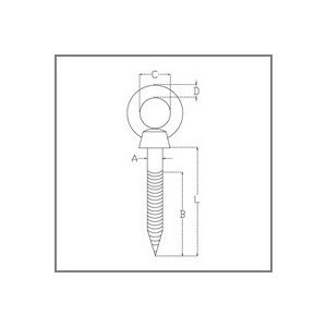 Heavy-Duty Shoulder Lag Eye Bolt 1/4 inch - Image 2