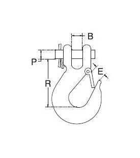 Stainless Steel T316 Clevis Slip Hook with Safety Latch - Image 2