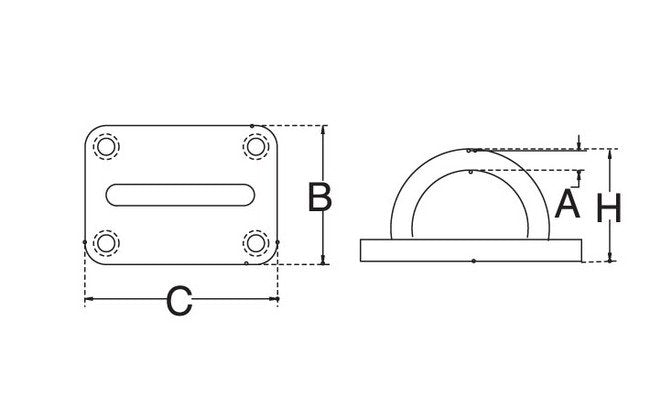 T304 Stainless Steel Square Pad Eye - 1-3/16" - Image 2
