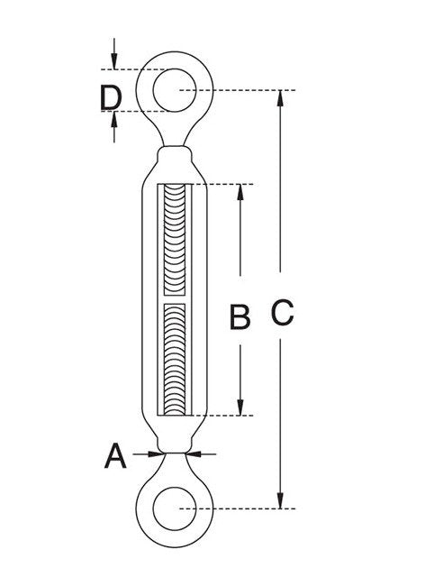 Stainless Steel Eye/Eye Turnbuckle, Type 316 - Image 2