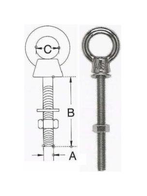 T316 Stainless Steel Shoulder Eye Bolt - Image 2