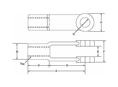Adjustable Yoke Ends - Self-Colored/Plated Carbon Steel, UNC/UNF Threads - Image 3