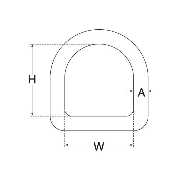 Stainless Steel 'D' Rings - 5/16 inch, 1800 lbs WLL - Image 2