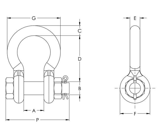 Bolt Type Shackles Hot Dip Galvanized Drop Forged - Image 2
