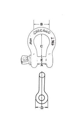 Chicago Safety Self Colored Drop Forged Anchor Shackles 1-1/8 inch - Image 2