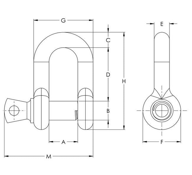 5/8" Chain Shackles Screw Pin Galvanized Drop Forged - Image 2