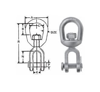 Chicago Hardware & Fixture Co. Jaw & Eye Drop Forged Swivel - Made in USA - Image 1