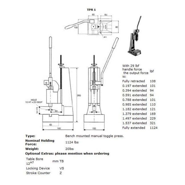 Industrial Bench Mounted Toggle Press - Image 1