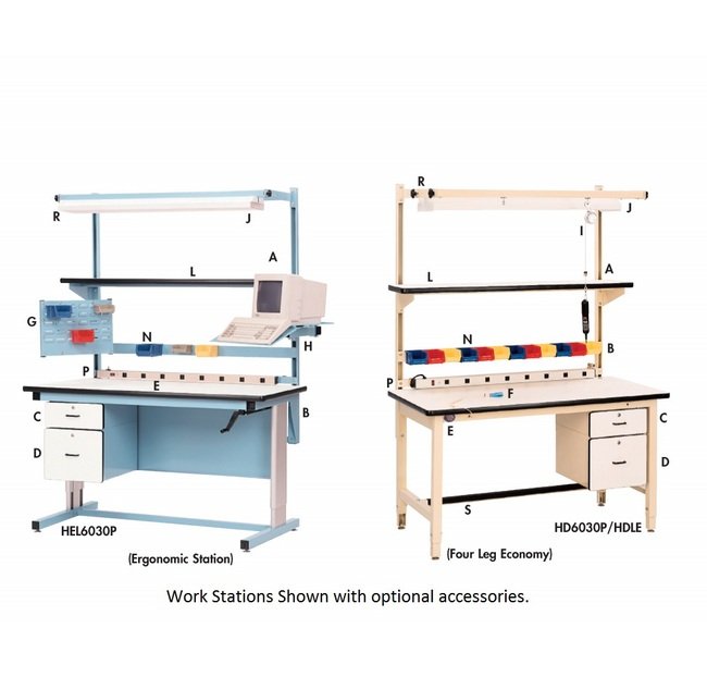 60" Beige Ergonomic Workstation with Adjustable Height - Image 1