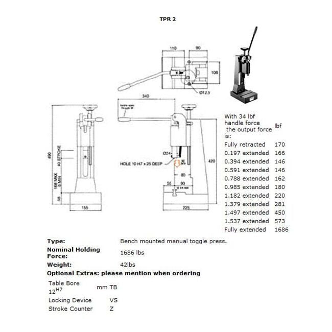 Industrial Bench Mounted Toggle Press - Image 1