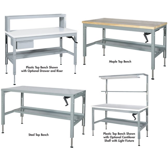 60-Inch Steel Hydraulic Ergonomic Work Bench - Image 1