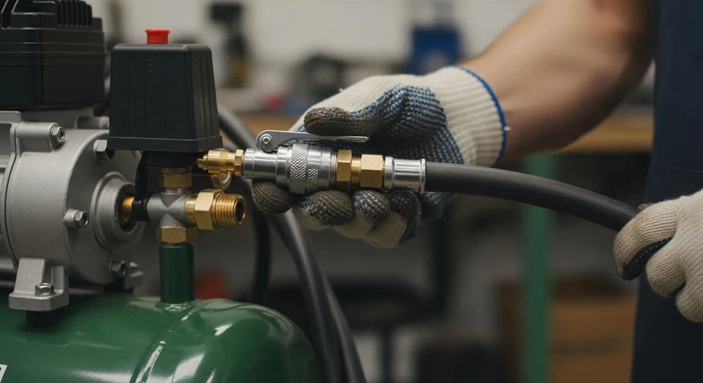 How to Connect an Air Hose to a Compressor