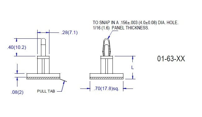 Circuit Board Support with .156 Board Hole on Adhesive Base (63 Series) - Image 2