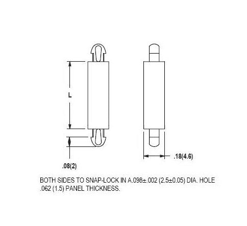 Dual Locking Board Support - .098 Board Hole x .098 Chassis Hole - Image 2