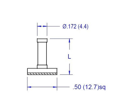 Nylon Support Post on Adhesive Base - 78 Series - Image 2