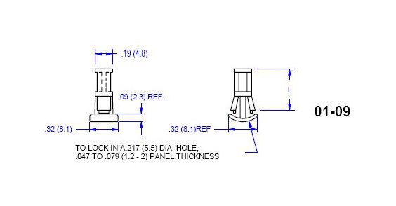Flat Board Support for Circuit Boards | Chassis Hole .217 | 09 Series - Image 2