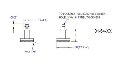 64 Series Circuit Board Supports with .100 Board Hole x Adhesive Base - Image 2