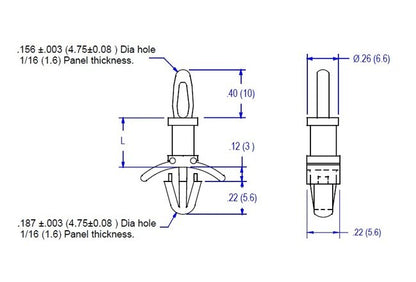 19C Series Circuit Board Supports - .156 Board Hole x .187 Chassis Hole - Image 2