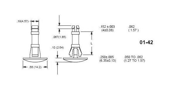 Reverse Locking PCB Support (.156 Board Hole x .250 Chassis Hole) - Image 2
