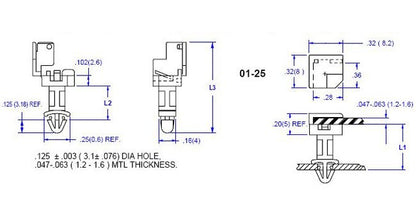 25 Series Edge Mount Circuit Board Supports - Image 2