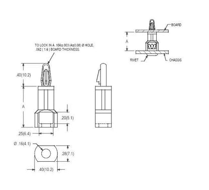 Plastic Rivet Chassis Mount for Circuit Board Supports - Image 2