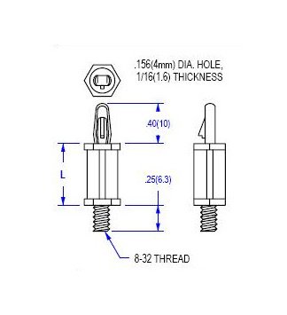 14 Series Circuit Board Support with .156 Board Hole and 8-32 Thread, Chassis Side - Image 2