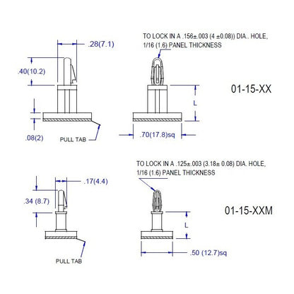 Circuit Board Supports Adhesive Base - Nylon 66 UL94V-2 - Image 2