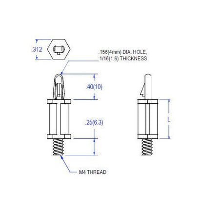 Threaded Circuit Board Support - M-4 Thread, 14M Series - Image 2