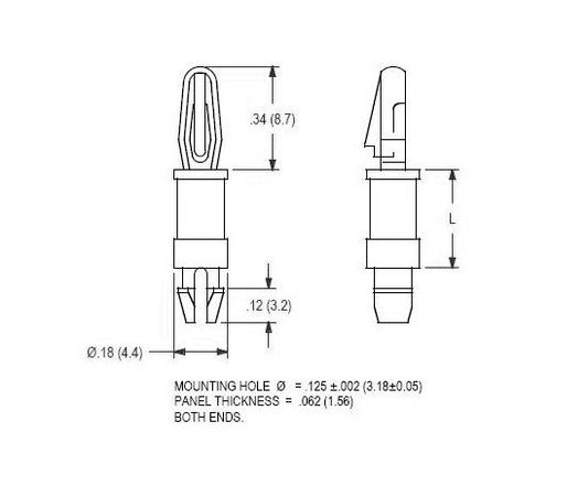 Mini Circuit Board Support: .125 Board Hole x .125 Chassis Hole - Image 1