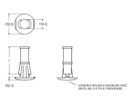 68 Series PCB Support Spacer with .187 Chassis Hole - Image 2