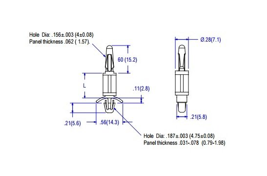 13L Circuit Board Supports: .156 PCB Hole x .187 Chassis Hole - Image 2