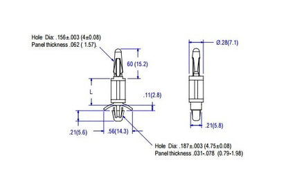 Nylon Circuit Board Supports - .156 Board Hole x .187 Chassis Hole (13L Series) - Image 2