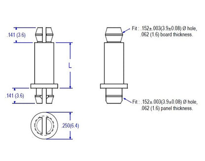 85 Series .152 Snap Fit PCB x .152 Lock Fit Chassis Support - Image 2