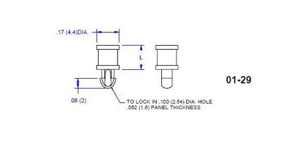 29 Series Flat Board Support with Teardrop Head for .100 Chassis Hole - Image 2