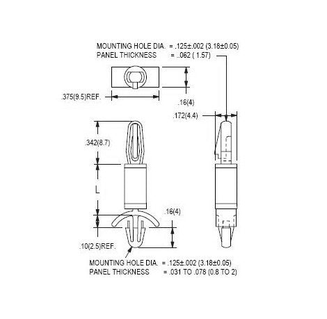 54 Series Circuit Board Supports - .125 Board Hole x .125 Chassis Hole - Image 2