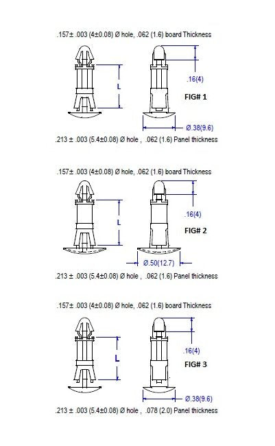 86 Series Nylon PCB Support - .157 Board Hole/.213 Chassis Hole - Image 2