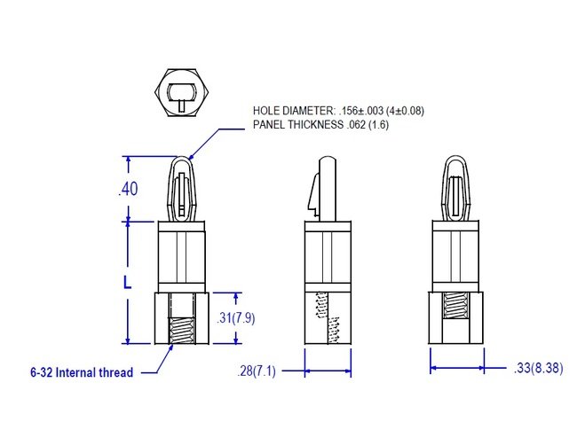 Threaded Circuit Board Support 6-32 Chassis Mount - Image 2