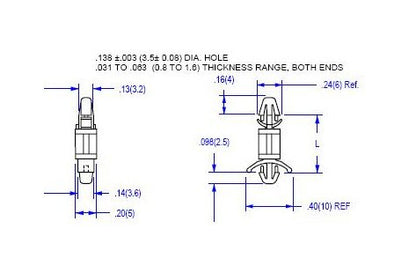 01 Series Nylon Circuit Board Supports with .138 Board Hole x .138 Chassis Hole - Image 2